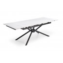 Стол обеденный HALMAR VITORINO белый мрамор/черный 160-220/90